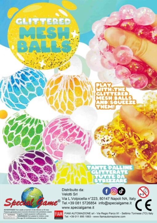 glittered mesh balls - 2€