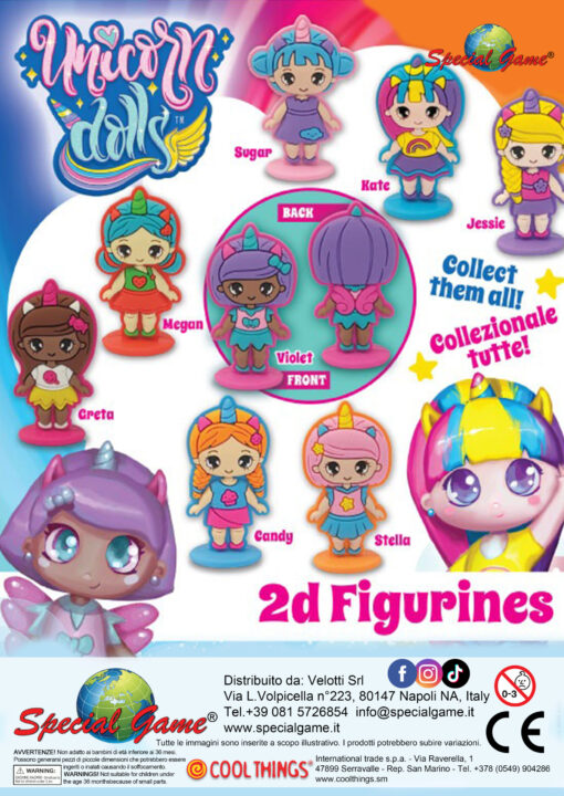 unicorn dolls 2d figurines - 1€